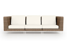 Load image into Gallery viewer, Brown Wicker Outdoor Sofa - 3 Seat
