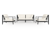 Load image into Gallery viewer, Charcoal Aluminium Outdoor Loveseat with Armchairs - 4 Seat
