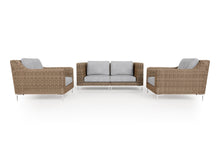 Load image into Gallery viewer, Brown Wicker Outdoor Loveseat with Armchairs - 4 Seat
