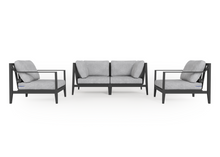 Load image into Gallery viewer, Charcoal Aluminium Outdoor Loveseat with Armchairs - 4 Seat
