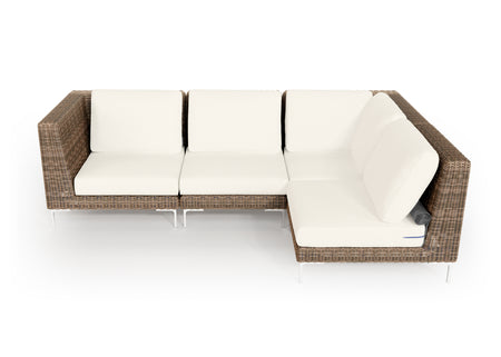 Brown Wicker Outdoor L Sectional - 4 Seat