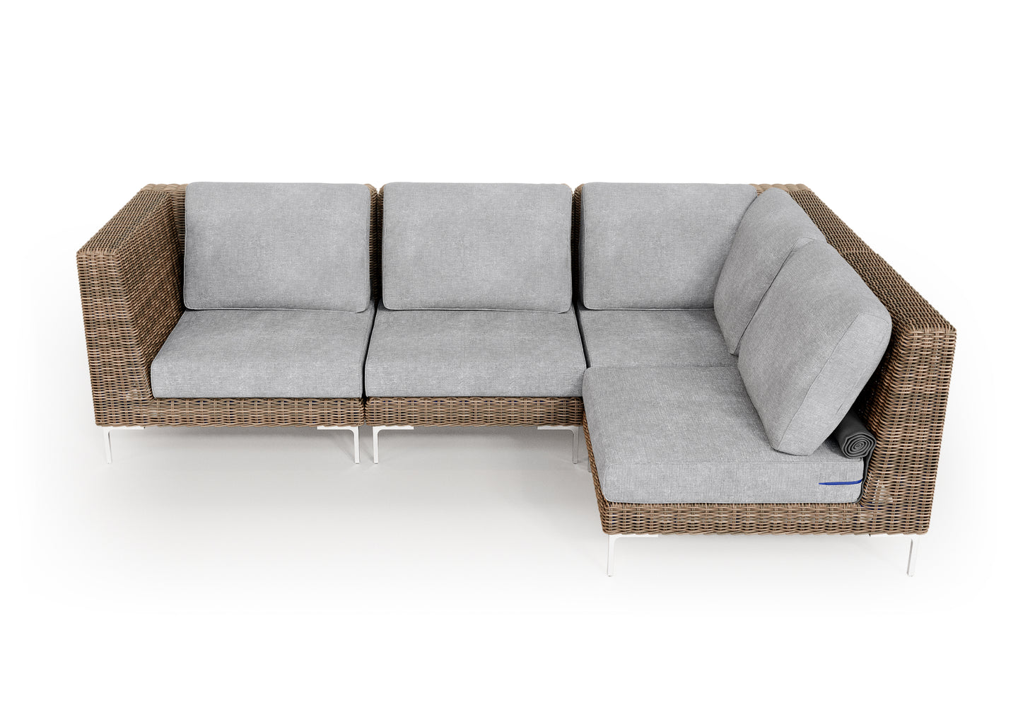 Brown Wicker Outdoor L Sectional - 4 Seat