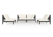 Load image into Gallery viewer, Charcoal Aluminium Outdoor Loveseat with Armless Chairs - 4 Seat

