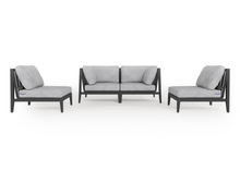 Load image into Gallery viewer, Charcoal Aluminium Outdoor Loveseat with Armless Chairs - 4 Seat

