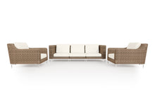 Load image into Gallery viewer, Brown Wicker Outdoor Sofa with Armchairs - 5 Seat
