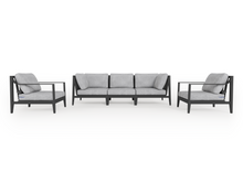 Load image into Gallery viewer, Charcoal Aluminium Outdoor Sofa with Armchairs - 5 Seat
