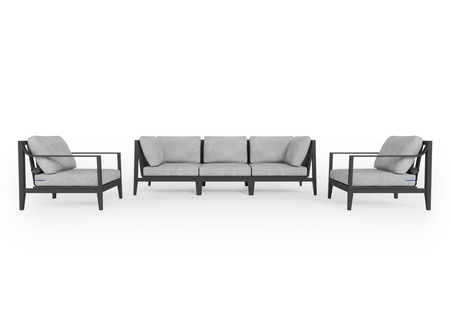 Charcoal Aluminium Outdoor Sofa with Armchairs - 5 Seat