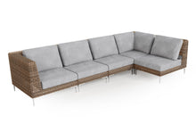 Load image into Gallery viewer, Brown Wicker Outdoor L Sectional - 5 Seat
