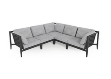 Load image into Gallery viewer, Charcoal Aluminium Outdoor Corner Sectional - 5 Seat
