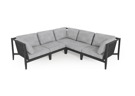 Charcoal Aluminium Outdoor Corner Sectional - 5 Seat