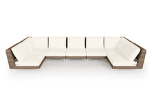 Load image into Gallery viewer, Brown Wicker Outdoor U Sectional - 7 Seat
