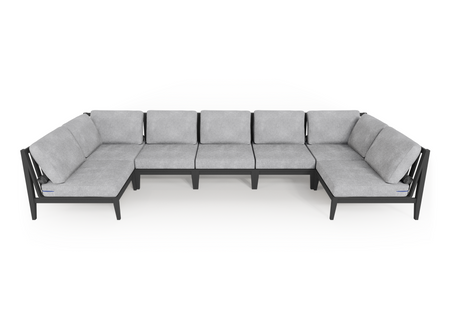 Charcoal Aluminium Outdoor U Sectional - 7 Seat