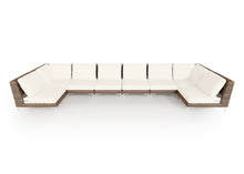 Load image into Gallery viewer, Brown Wicker Outdoor U Sectional - 8 Seat
