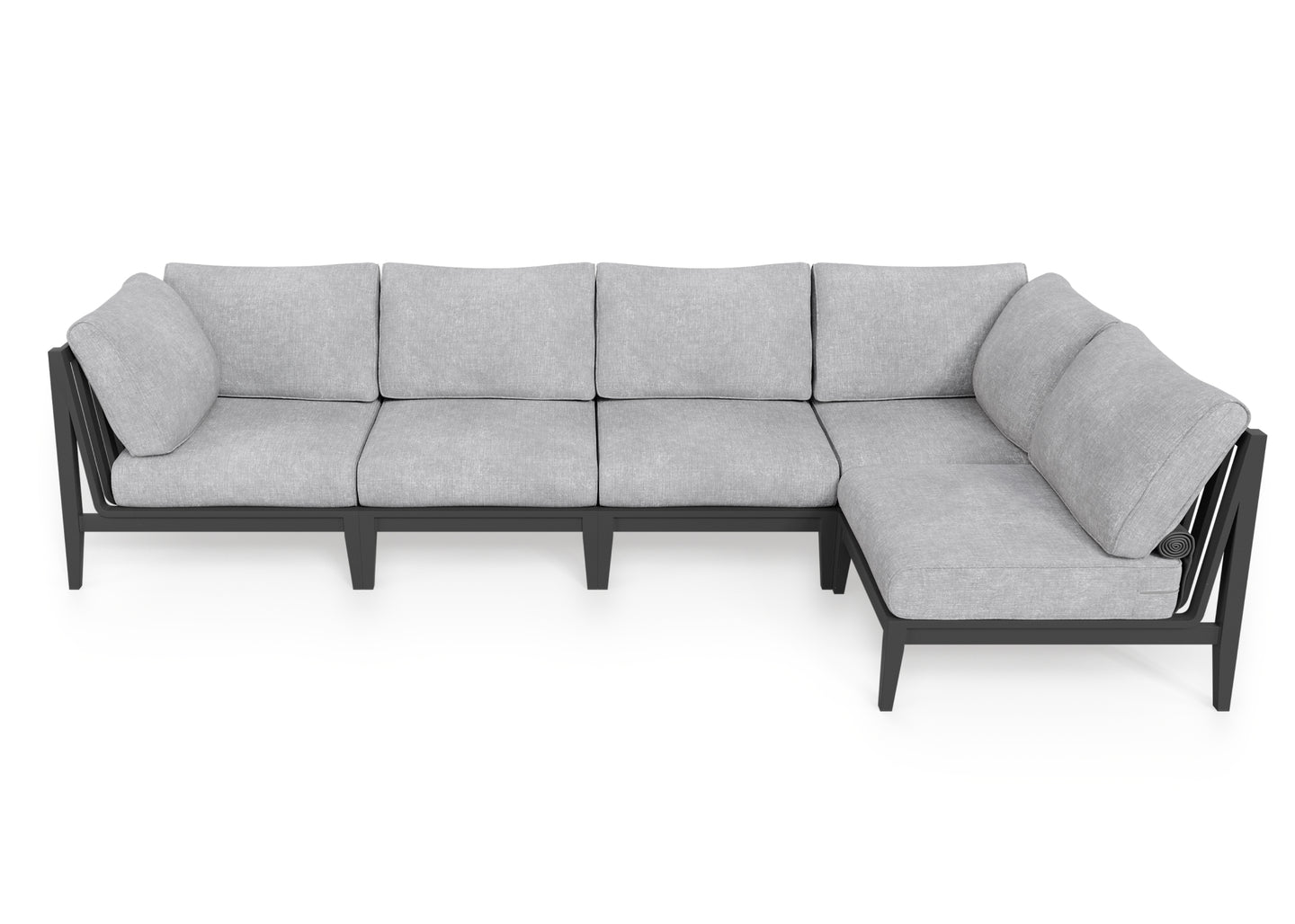 Charcoal Aluminium Outdoor L Sectional - 5 Seat