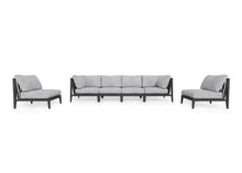 Load image into Gallery viewer, Charcoal Aluminium Outdoor Sofa with Armless Chairs - 6 Seat
