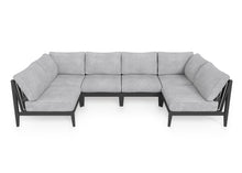Load image into Gallery viewer, Charcoal Aluminium Outdoor U Sectional - 6 Seat
