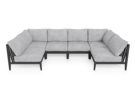 Charcoal Aluminium Outdoor U Sectional - 6 Seat