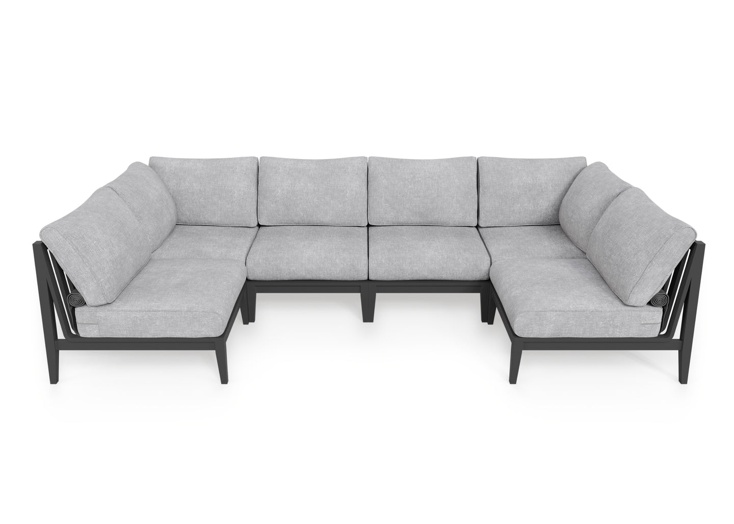 Charcoal Aluminium Outdoor U Sectional - 6 Seat