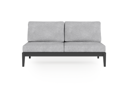 Charcoal Aluminium Outdoor Armless Loveseat