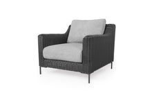 Load image into Gallery viewer, Black Wicker Outdoor Armchair
