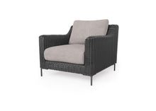 Load image into Gallery viewer, Black Wicker Outdoor Armchair
