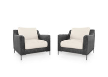 Load image into Gallery viewer, Black Wicker Outdoor Armchair Conversation Set
