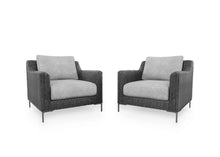 Load image into Gallery viewer, Black Wicker Outdoor Armchair Conversation Set
