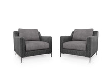 Load image into Gallery viewer, Black Wicker Outdoor Armchair Conversation Set
