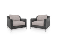 Load image into Gallery viewer, Black Wicker Outdoor Armchair Conversation Set
