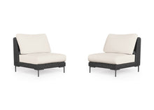 Load image into Gallery viewer, Black Wicker Outdoor Armless Chair Conversation Set
