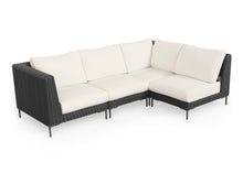 Load image into Gallery viewer, Black Wicker Outdoor L Sectional - 4 Seat
