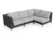 Load image into Gallery viewer, Black Wicker Outdoor L Sectional - 4 Seat
