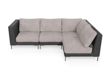 Load image into Gallery viewer, Black Wicker Outdoor L Sectional - 4 Seat
