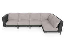 Load image into Gallery viewer, Black Wicker Outdoor L Sectional - 5 Seat
