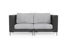 Load image into Gallery viewer, Black Wicker Outdoor Loveseat
