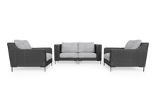 Load image into Gallery viewer, Black Wicker Outdoor Loveseat with Armchairs - 4 Seat
