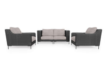 Load image into Gallery viewer, Black Wicker Outdoor Loveseat with Armchairs - 4 Seat

