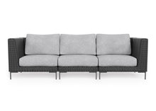 Load image into Gallery viewer, Black Wicker Outdoor Sofa - 3 Seat
