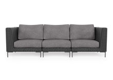 Load image into Gallery viewer, Black Wicker Outdoor Sofa - 3 Seat
