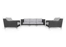 Load image into Gallery viewer, Black Wicker Outdoor Sofa with Armchairs - 5 Seat
