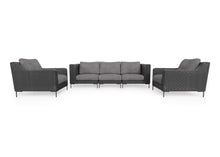 Load image into Gallery viewer, Black Wicker Outdoor Sofa with Armchairs - 5 Seat
