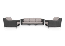 Load image into Gallery viewer, Black Wicker Outdoor Sofa with Armchairs - 5 Seat
