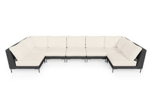 Load image into Gallery viewer, Black Wicker Outdoor U Sectional - 7 Seat
