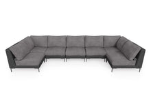 Load image into Gallery viewer, Black Wicker Outdoor U Sectional - 7 Seat
