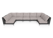 Load image into Gallery viewer, Black Wicker Outdoor U Sectional - 7 Seat
