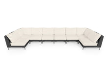 Load image into Gallery viewer, Black Wicker Outdoor U Sectional - 8 Seat
