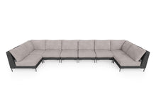 Load image into Gallery viewer, Black Wicker Outdoor U Sectional - 8 Seat

