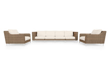 Load image into Gallery viewer, Brown Wicker Outdoor Sofa with Armchairs - 6 Seat
