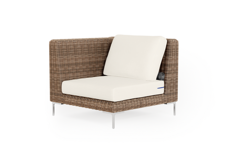 Brown Wicker Outdoor Corner Chair - Left/Right