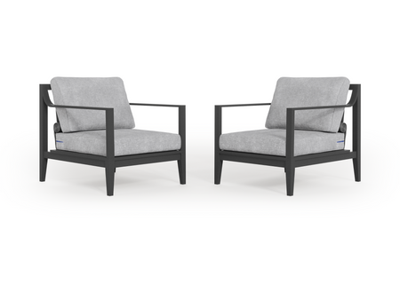 Charcoal Aluminium Outdoor Armchair Conversation Set